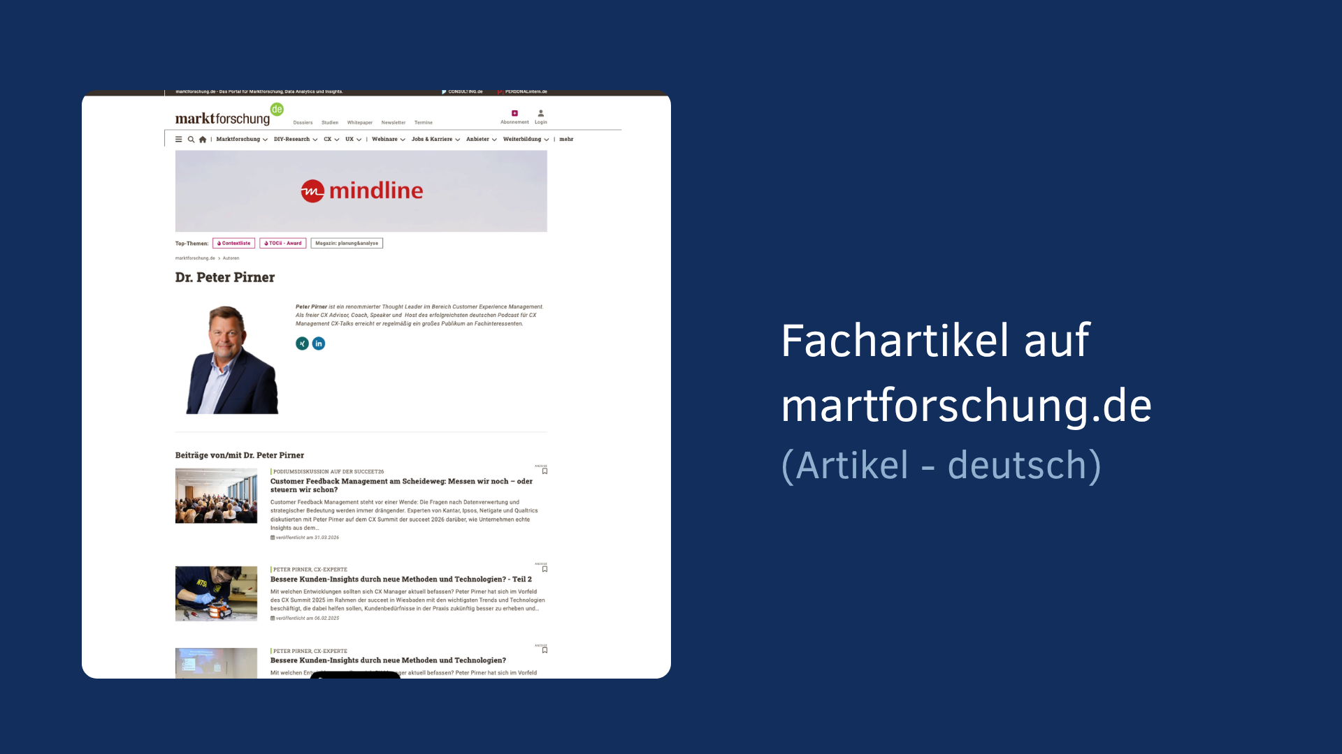 Artikel Peter Pirner auf marktforschung.de
